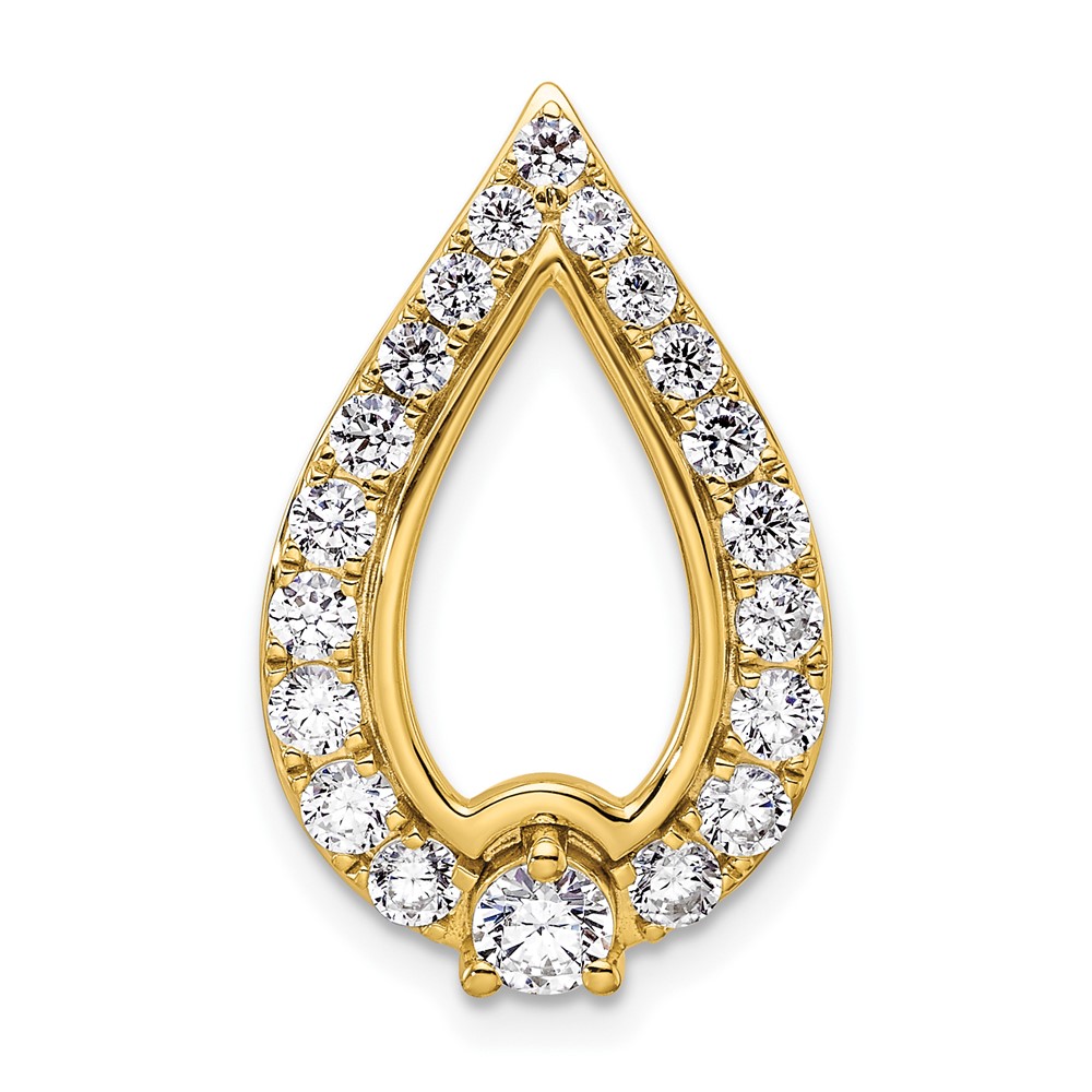 PM9939-100-YAA.jpg 14k 1 carat Lab Grown Diamond VS/SI+ G+ Teardrop Chain Slide Pendant - Image 1