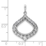 14k White Gold 1 carat Lab Grown Diamond VS/SI+ G+ Complete Fashion Teardrop Shape Pendant - Image 4