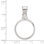 Wideband Distinguished Coin Jewelry Sterling Silver Polished and Diamond-cut 19.1 x 1.5mm $0.01 Screw Top Coin Bezel Pendant - Image 4
