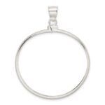 Wideband Distinguished Coin Jewelry Sterling Silver Polished 38.2 x 2.8mm Screw Top Coin Bezel Pendant - Image 3