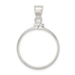Wideband Distinguished Coin Jewelry Sterling Silver Polished 24.1 x 1.7mm $0.25 Screw Top Coin Bezel Pendant - Image 3