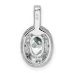Sterling Silver Rhodium-plated Diam. & White Topaz Pendant - Image 3