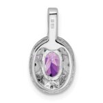 Sterling Silver Rhodium-plated Diam. & Amethyst Pendant - Image 3