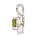 Sterling Silver Rhodium-plated Diam. & Peridot Pendant - Image 2