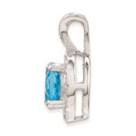 Sterling Silver Rhodium-plated Diam. & Blue Topaz Pendant - Image 2