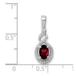 Sterling Silver Rhodium-plated Garnet & Diam. Pendant - Image 3