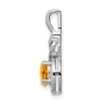 Sterling Silver Rhodium-plated Citrine & Diam. Pendant - Image 2
