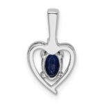 Sterling Silver Rhodium-plated Created Sapphire & Diam. Pendant - Image 4