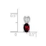 Sterling Silver Rhodium-plated Garnet Pendant - Image 3