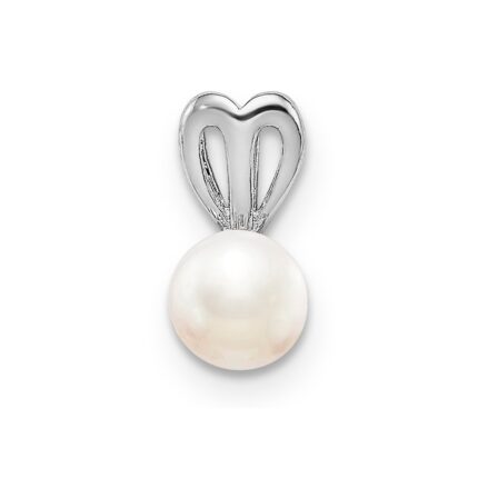 Sterling Silver Rhodium-plated FW Cultured Pearl Pendant