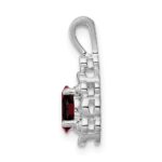 Sterling Silver Rhodium-plated Garnet & Diam. & Diam. Pendant - Image 2