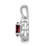 Sterling Silver Rhodium-plated Garnet & Diam. Pendant - Image 2