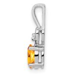 Sterling Silver Rhodium-plated Citrine & Diam. Pendant - Image 2