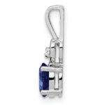 Sterling Silver Rhodium-plated Created Sapphire & Diam. Pendant - Image 2