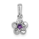 Sterling Silver Rhodium-plated Floral Amethyst Pendant - Image 3