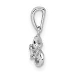 Sterling Silver Rhodium-plated Floral Diamond Pendant - Image 2