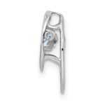 Sterling Silver Rhodium Aquamarine Birthstone Vibrant Chain Slide - Image 2