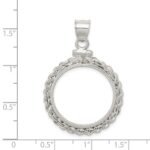 Wideband Distinguished Coin Jewelry Sterling Silver Polished Rope 21.1 x 2.0mm $0.05 Screw Top Coin Bezel Pendant - Image 4