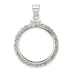 Wideband Distinguished Coin Jewelry Sterling Silver Polished Rope 26.4 x 1.8mm Susan B. Anthony Screw Top Coin Bezel Pendant - Image 3