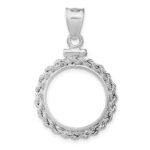 Wideband Distinguished Coin Jewelry Sterling Silver Polished Rope 18 x 1.2mm $0.10 Screw Top Coin Bezel Pendant - Image 3
