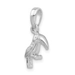 De-Ani Sterling Silver Rhodium-plated Polished 3D Toucan Bird Pendant - Image 4