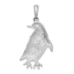 De-Ani Sterling Silver Rhodium-Plated Polished and Textured Penguin Pendant - Image 3