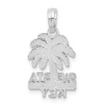 De-Ani Sterling Silver Rhodium-Plated Polished and Textured Siesta Key Palm Tree Pendant - Image 3
