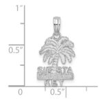 De-Ani Sterling Silver Rhodium-Plated Polished and Textured Siesta Key Palm Tree Pendant - Image 4