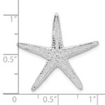 De-Ani Sterling Silver Rhodium-Plated Polished and Textured Starfish Slide - Image 4