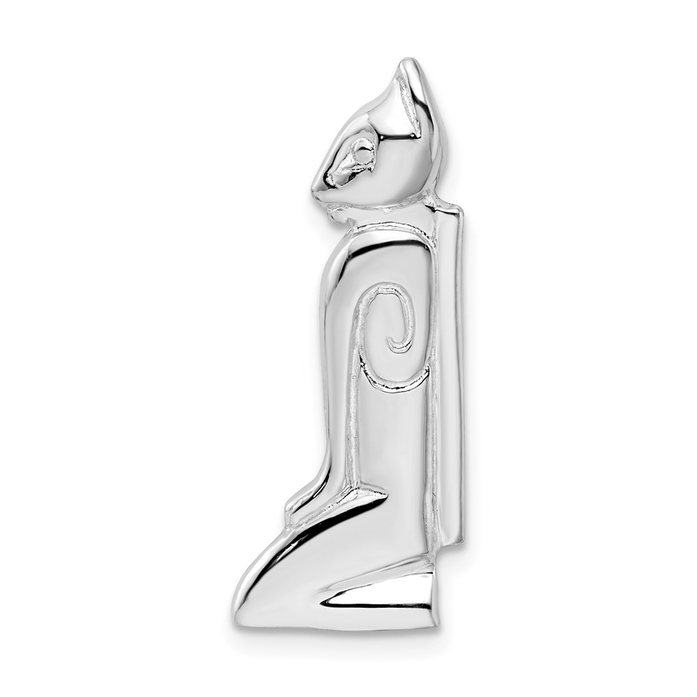 QC10049.jpg De-Ani Sterling Silver Rhodium-Plated Polished Marco Island Cat Slide - Image 1