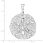 De-Ani Sterling Silver Rhodium-Plated Polished and Textured Sand Dollar Pendant - Image 4