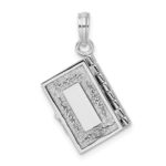 De-Ani Sterling Silver Rhodium-Plated 3D Moveable Lords Prayer Bible Pendant - Image 4