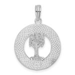 De-Ani Sterling Silver Rhodium-Plated Polished and Textured South Beach Palm Tree Pendant - Image 3