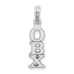 De-Ani Sterling Silver Rhodium-plated Polished Vertical OBX Pendant