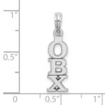 De-Ani Sterling Silver Rhodium-plated Polished Vertical OBX Pendant - Image 4