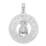 De-Ani Sterling Silver Rhodium-Plated Charleston with Pineapple Circle Pendant - Image 3