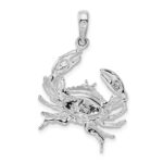 De-Ani Sterling Silver Rhodium-Plated Polished Stone Crab Pendant - Image 3