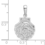 De-Ani Sterling Silver Rhodium-Plated Polished and Textured Shell / Dolphins Pendant - Image 4
