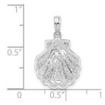 De-Ani Sterling Silver Rhodium-Plated Polished and Textured Shell / Palm Trees Pendant - Image 4