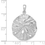 De-Ani Sterling Silver Rhodium-Plated Polished and Textured Sand Dollar Pendant - Image 4