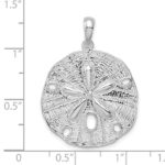De-Ani Sterling Silver Rhodium-Plated Polished and Textured Sand Dollar Pendant - Image 4