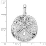 De-Ani Sterling Silver Rhodium-Plated Polished and Textured Sand Dollar Pendant - Image 4
