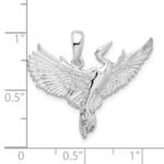 De-Ani Sterling Silver Rhodium-Plated Polished Egret Bird Pendant - Image 4