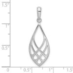 De-Ani Sterling Silver Rhodium-Plated Polished Teardrop Celtic Knot Pendant - Image 4