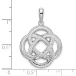 De-Ani Sterling Silver Rhodium-Plated Polished Celtic Circle Eternity Knot Pendant - Image 4