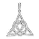 De-Ani Sterling Silver Rhodium-Plated Polished Celtic Trinity Knot Pendant - Image 3