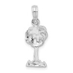 De-Ani Sterling Silver Rhodium-Plated Polished Palm Tree Pendant - Image 3