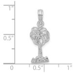 De-Ani Sterling Silver Rhodium-Plated Polished Palm Tree Pendant - Image 4