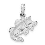 De-Ani Sterling Silver Rhodium-Plated Polished Jumping Bass Fish Pendant - Image 3