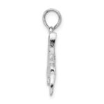 De-Ani Sterling Silver Rhodium-Plated Polished Hummingbird Pendant - Image 2